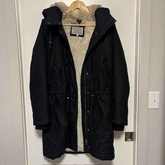 Aritzia Wilfred Free Faux Fur Lined Winter Parka Jacket Coat Small - Picture 1 of 15